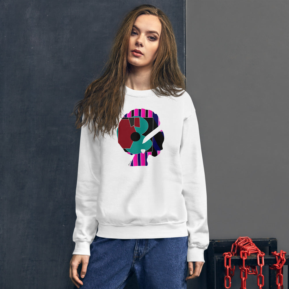 AfriBix Gallery Print Unisex Crew Neck Long Sleeve Pullover Sweatshirt