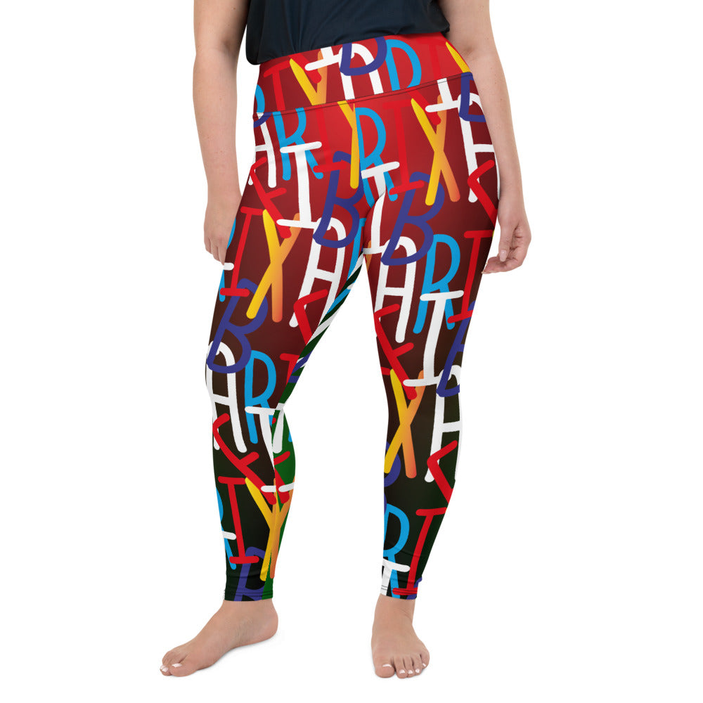 AfriBix Collage High Waist Plus Size Leggings