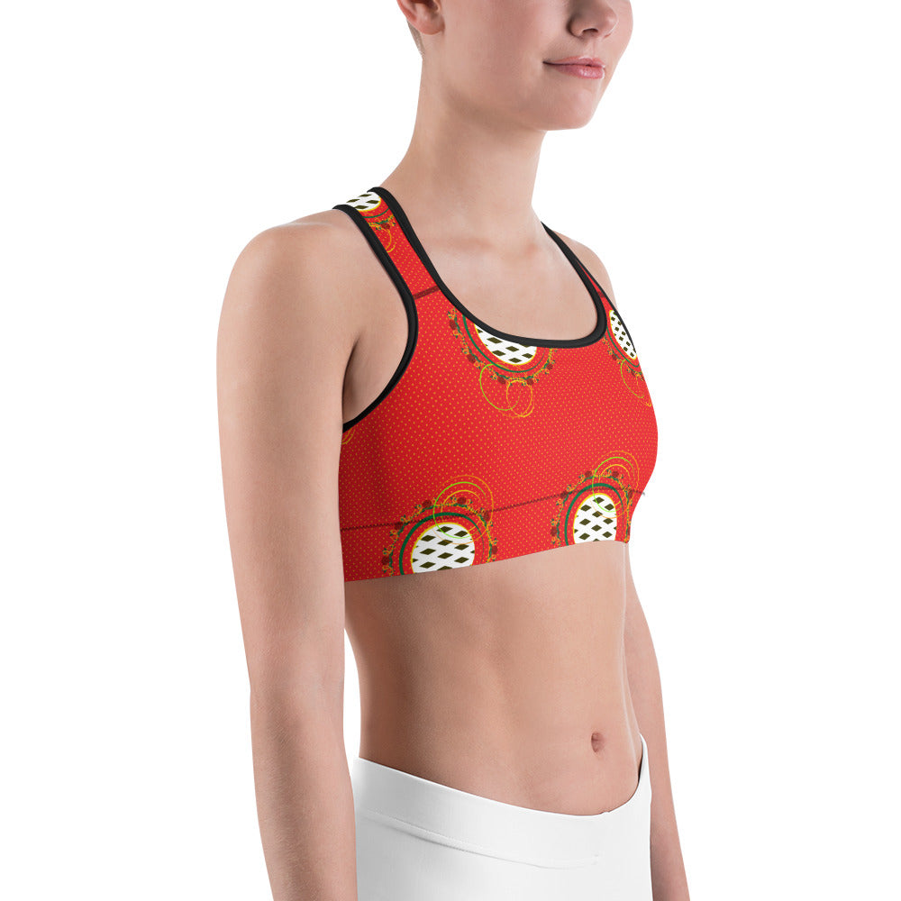 Adaeze Print Sports Bra - Saffron