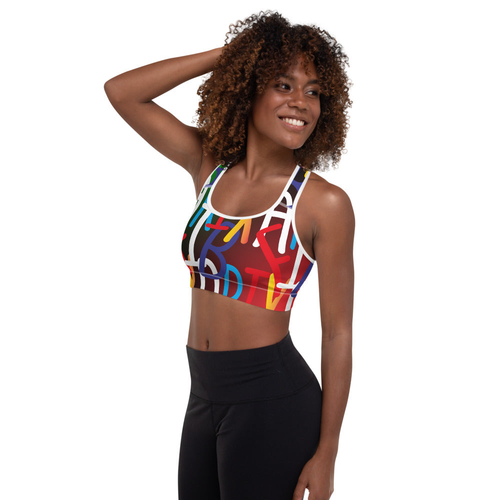AfriBix Collage Padded Sports Bra