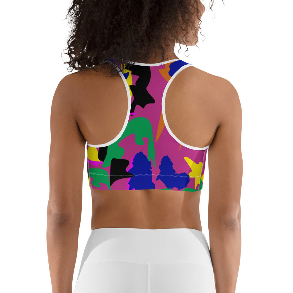 AfriBix Camo Sports Bra - Coral
