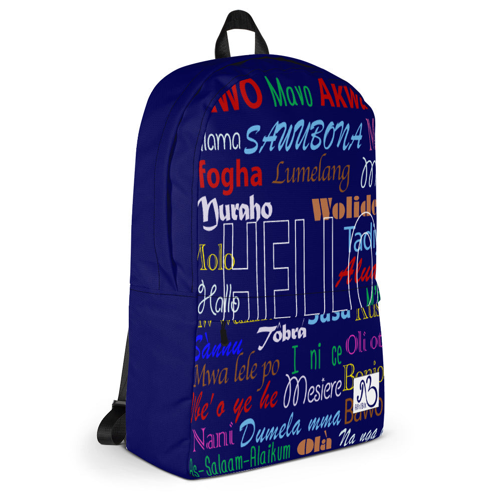 AfriBix Hello Print Laptop Backpack