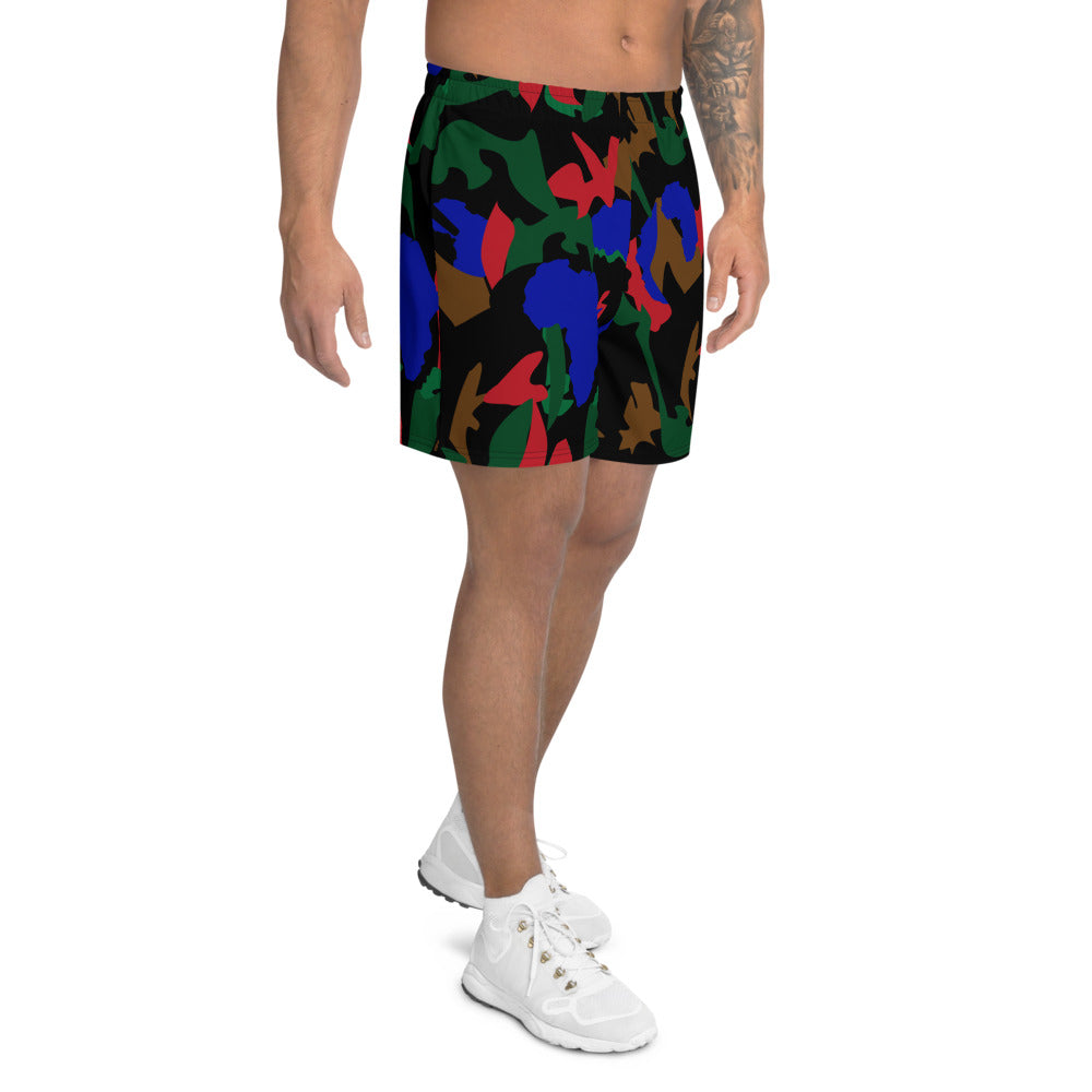 AfriBix Camo Men's Athletic Shorts - Black