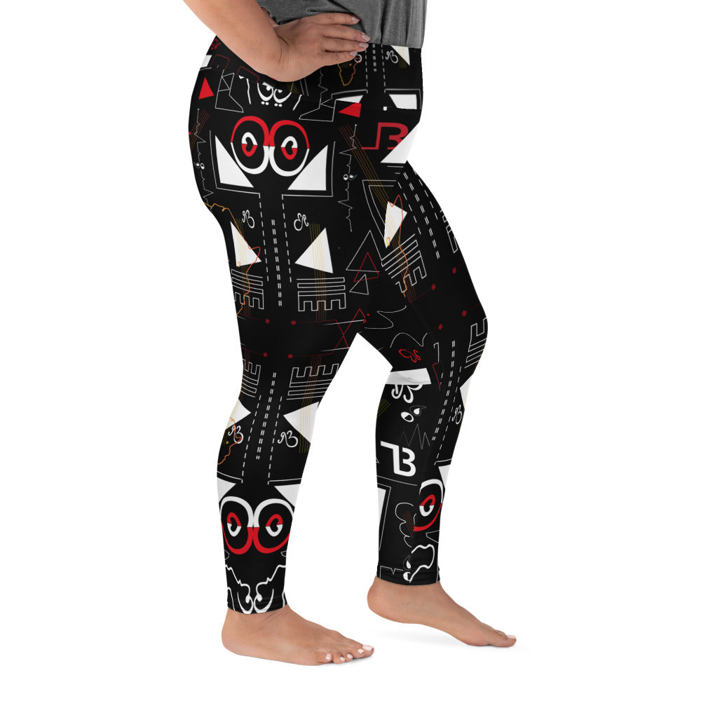 AfriBix Linear Plus Size High Waist Leggings