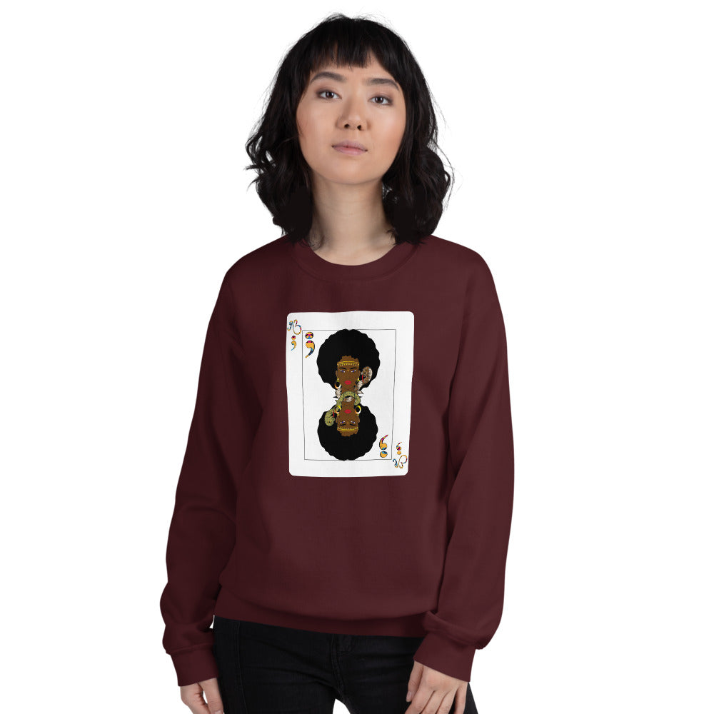 AfriBix Warrior Playing Card Unisex Crew Neck Sweatshirt