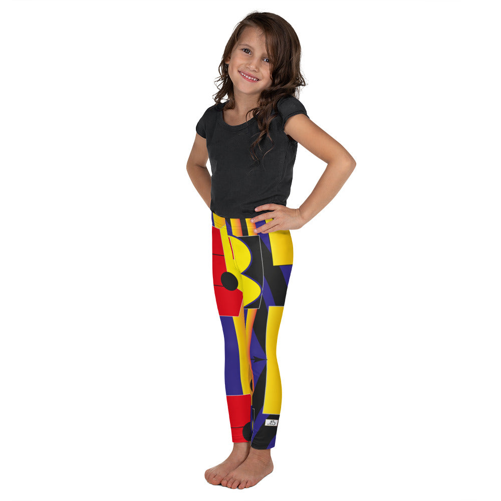 Gallery Print Kid's Leggings (Orange)