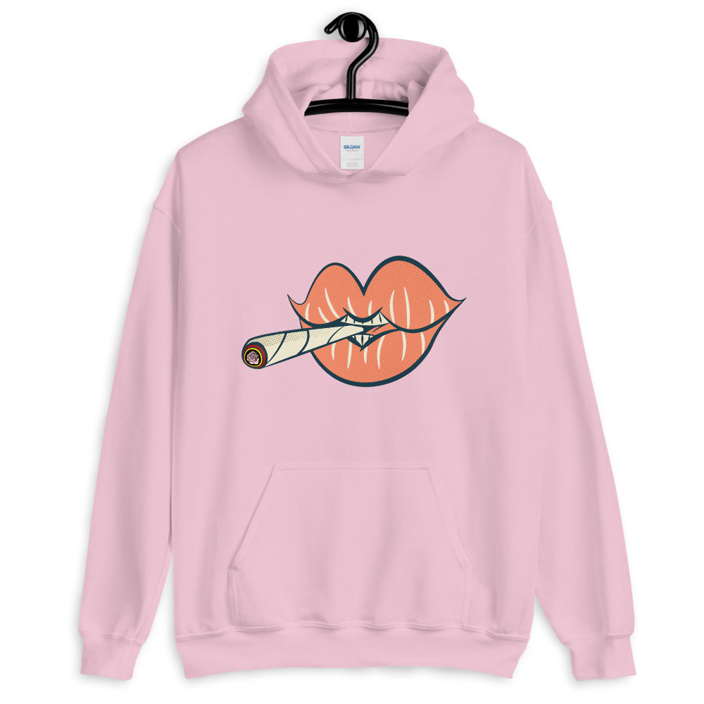 Puff on Dis Graphic Lips Comfortable Unisex Hoodie