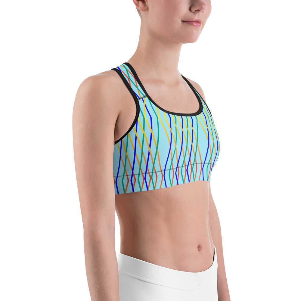 Constellation Print Sports Bra - Celeste