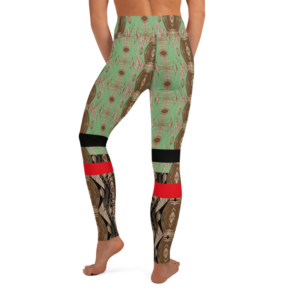 Cathedral Print Patch Leggings - Aqua