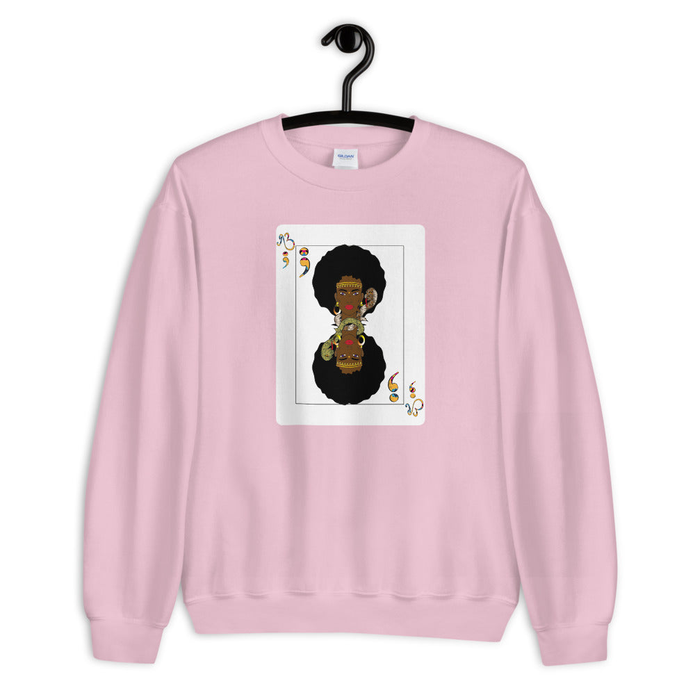 AfriBix Warrior Playing Card Unisex Crew Neck Sweatshirt