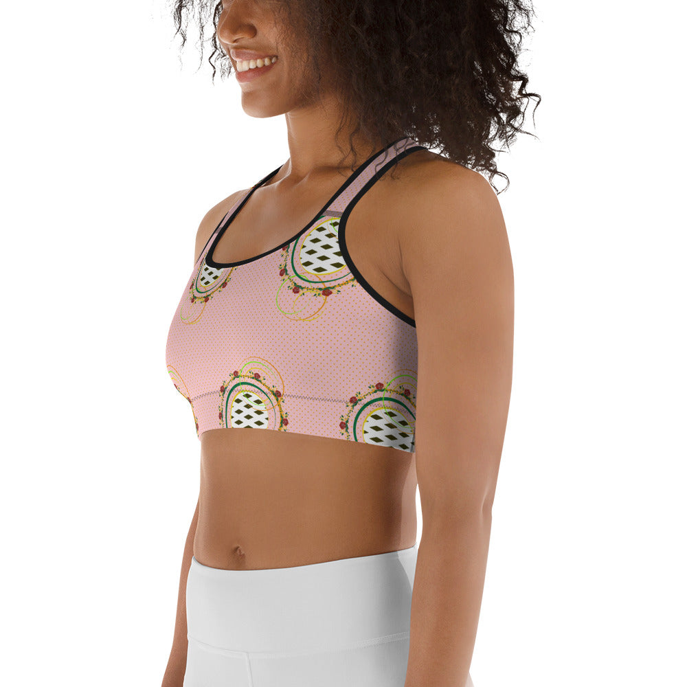 Adaeze Print Sports Bra - Coral