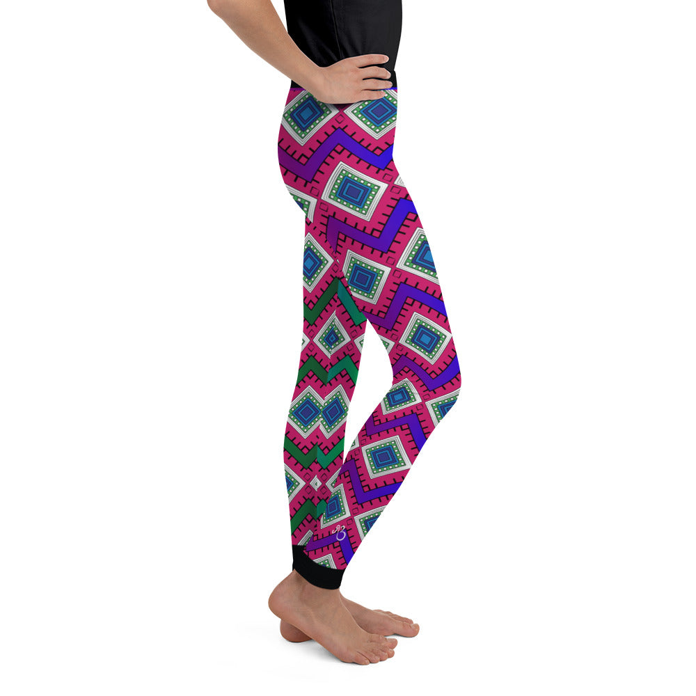 Quadrangle Print Youth Leggings
