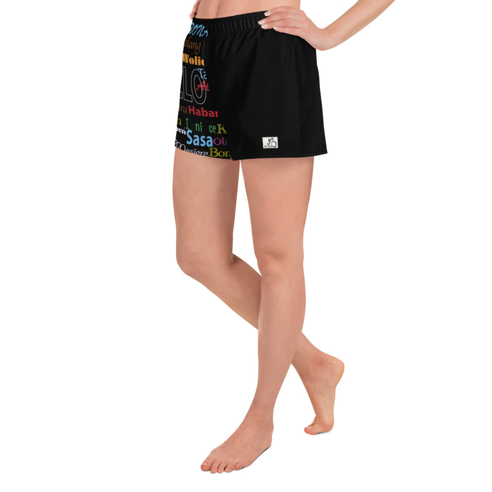 Hello Print Women's Athletic Shorts