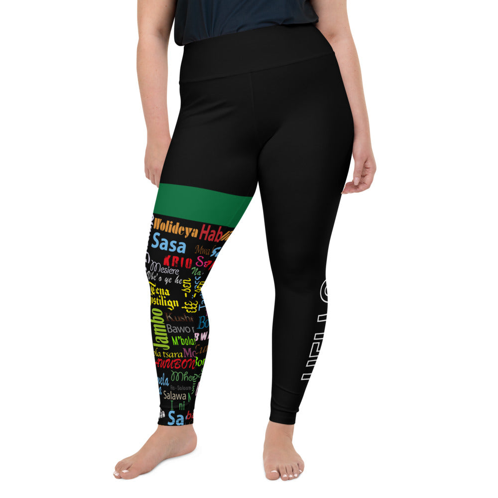 AfriBix Hello Print Plus Size High Waist Leggings