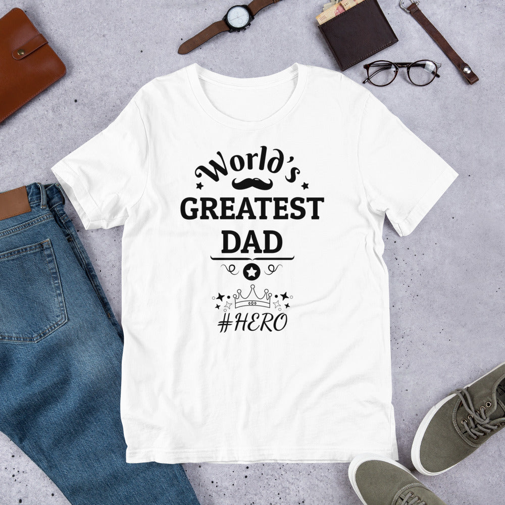 Worlds Greatest Dad Short-Sleeve Cotton Tshirt - Bright colours