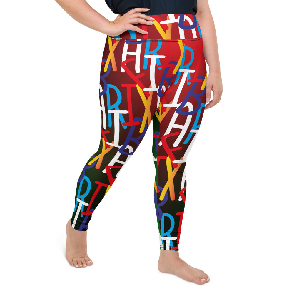 AfriBix Collage High Waist Plus Size Leggings