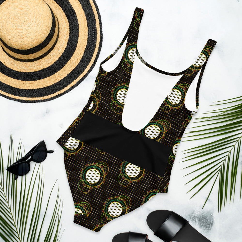 Adaeze Print One-Piece Swimsuit - Black
