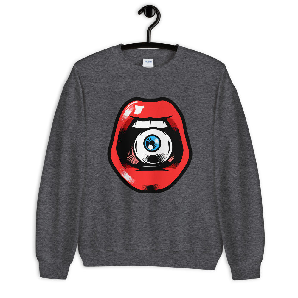 'Speak, I Can See You' Eye in Mouth Comfortable Unisex Sweatshirt