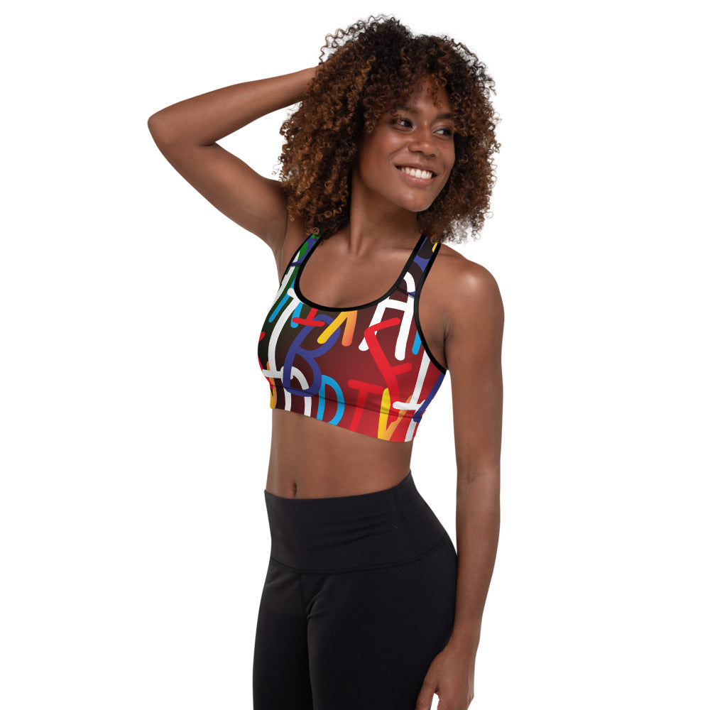 AfriBix Collage Padded Sports Bra