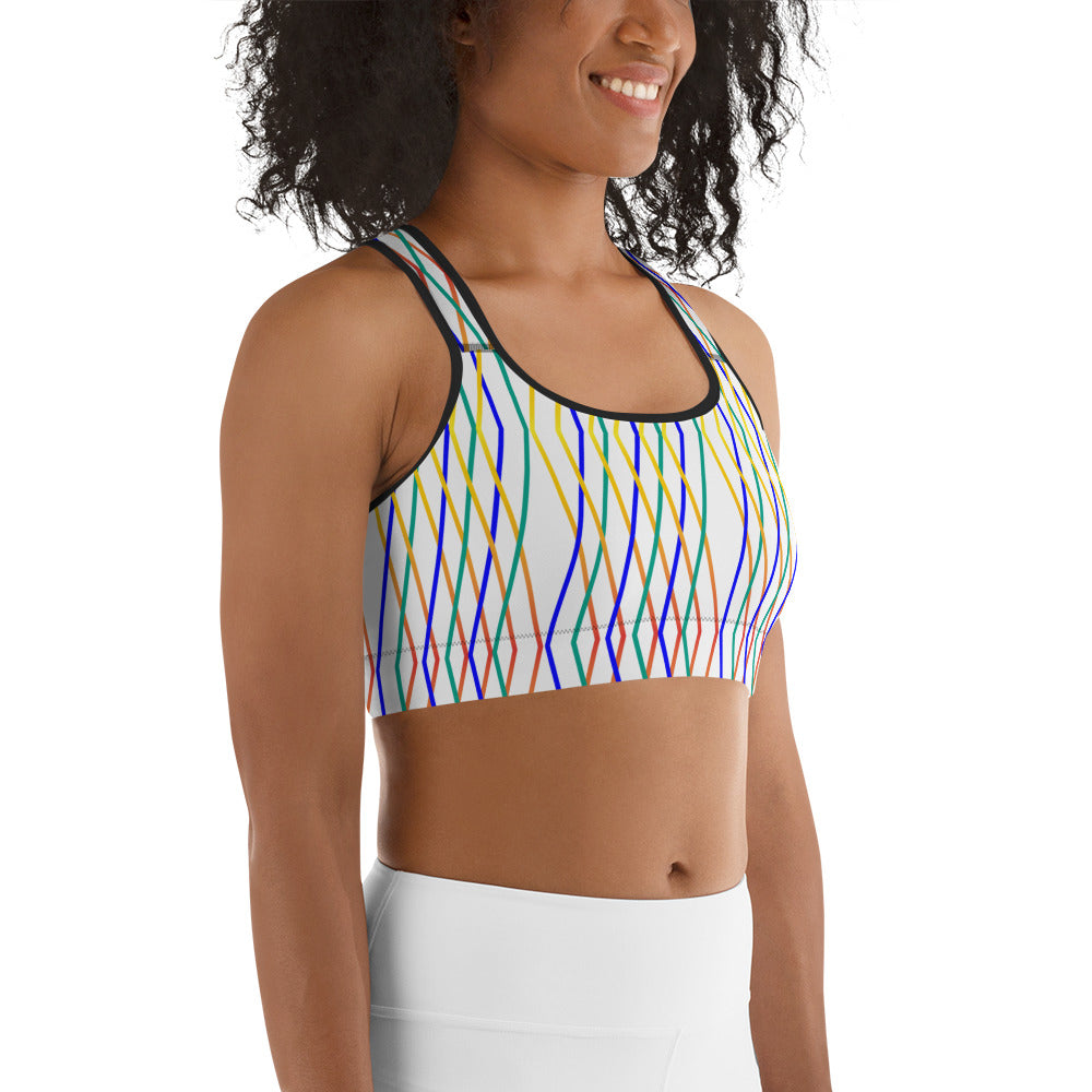 Constellation Print Sports Bra - Snow