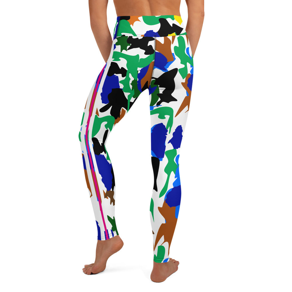 AfriBix Camo Print Leggings - White