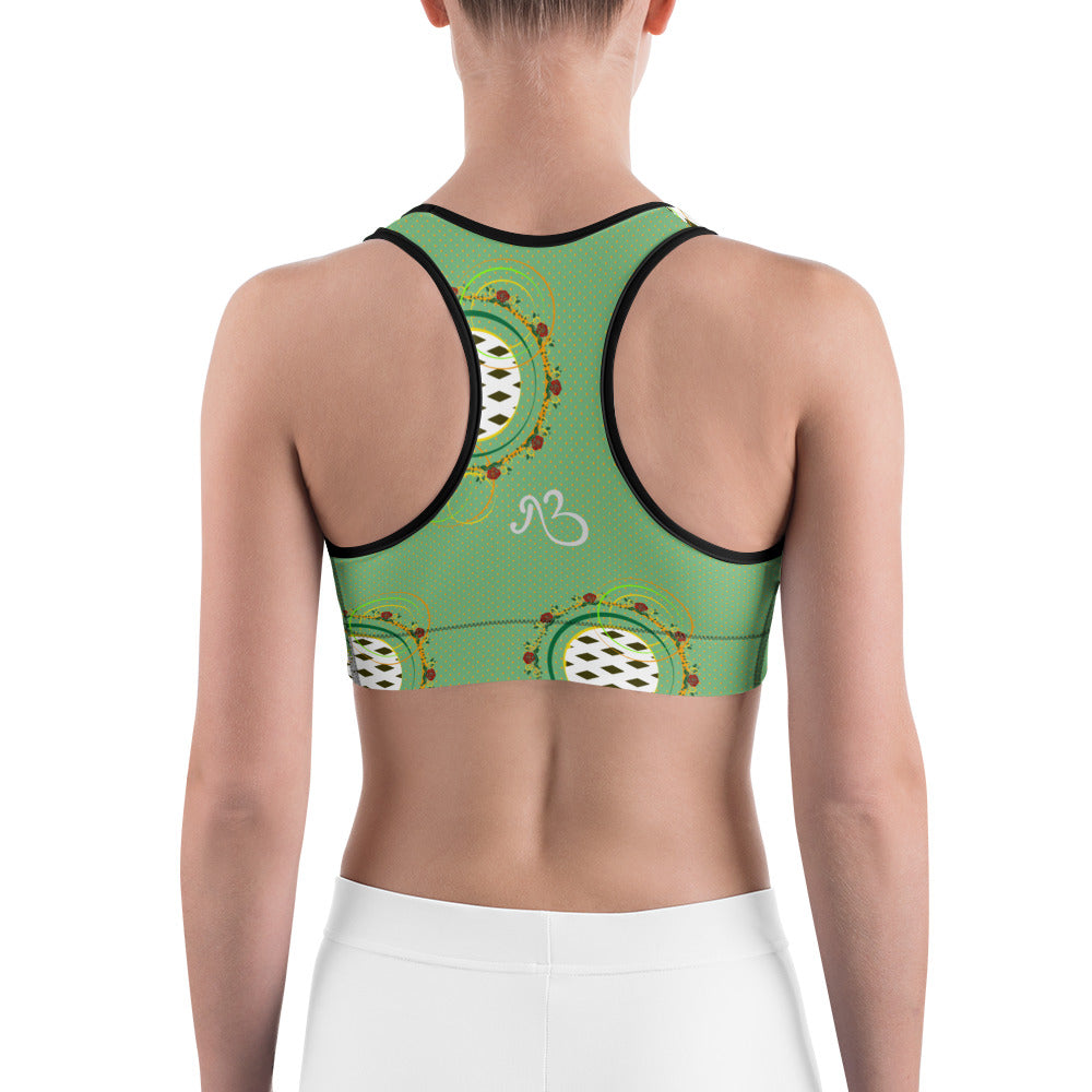 Adaeze Print Sports Bra - Aqua