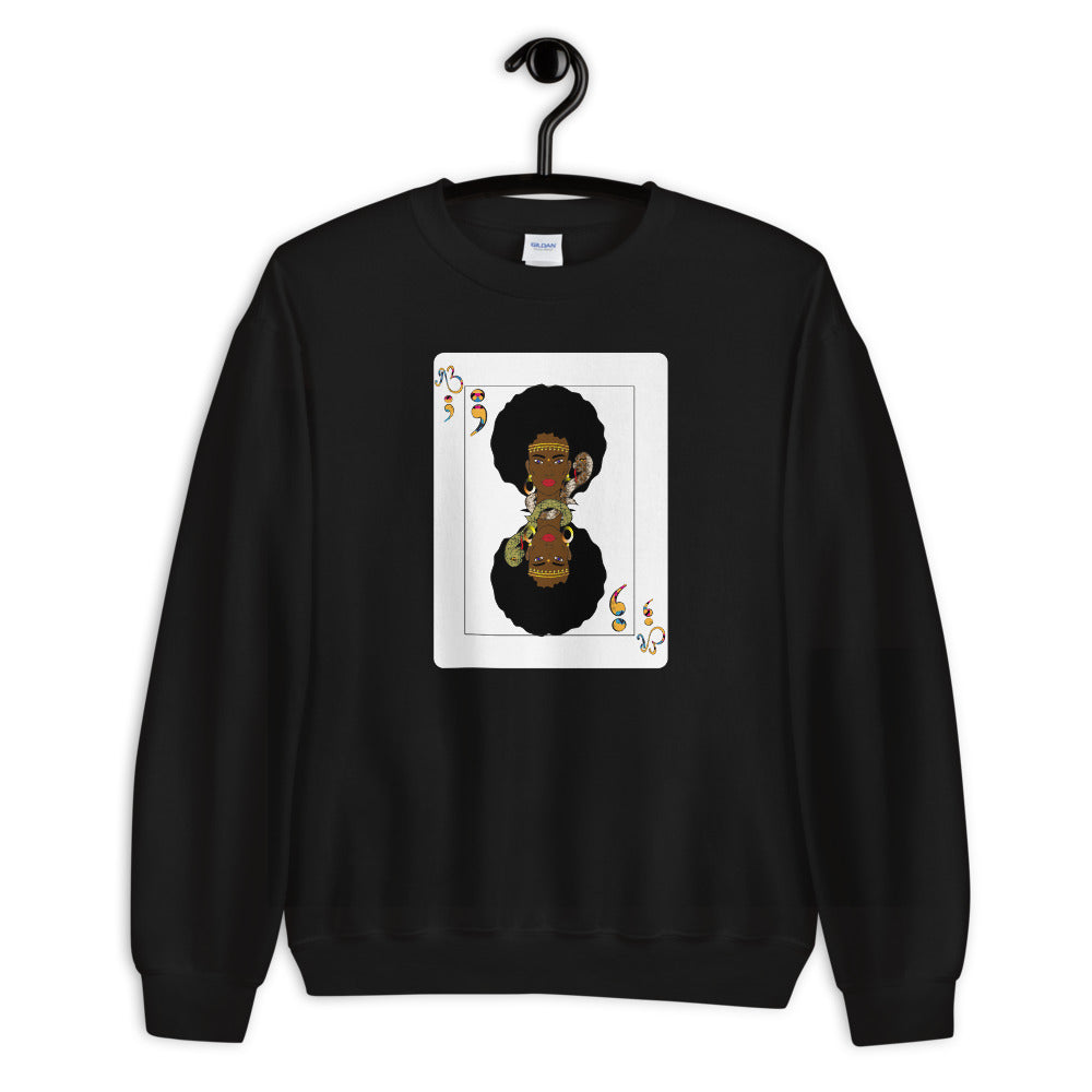 AfriBix Warrior Playing Card Unisex Crew Neck Sweatshirt