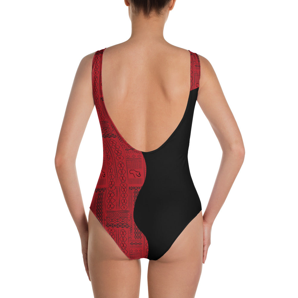 Tribal Print Curve One-Piece Swimsuit