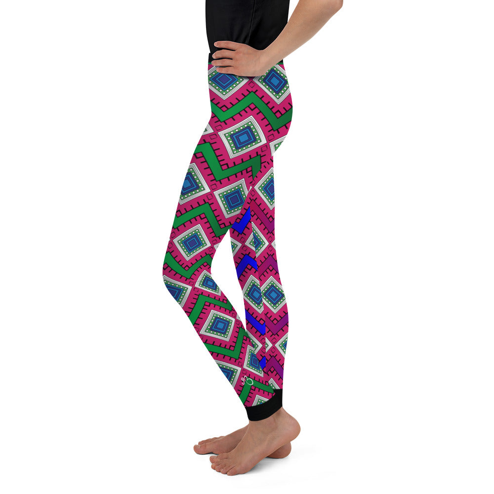 Quadrangle Print Youth Leggings