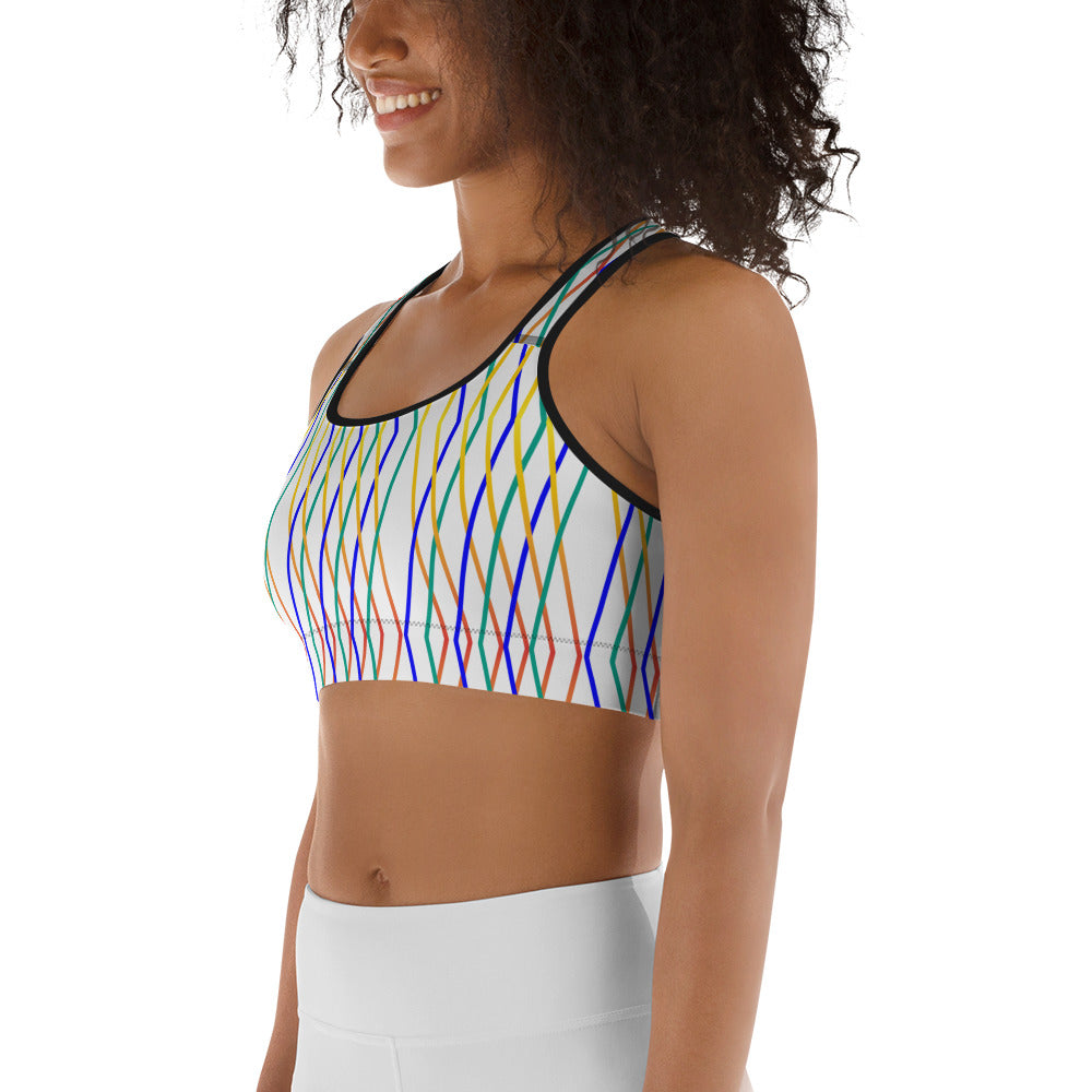 Constellation Print Sports Bra - Snow