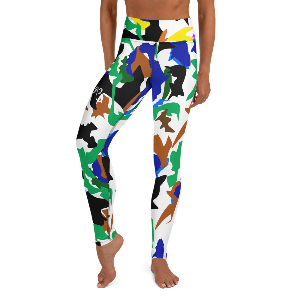 AfriBix Camo Print Leggings - White