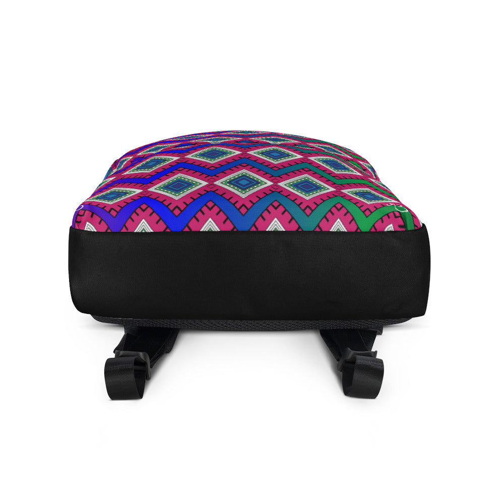 Quadrangle Print Laptop Backpack