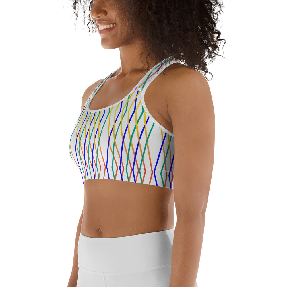 Constellation Print Sports Bra - Snow