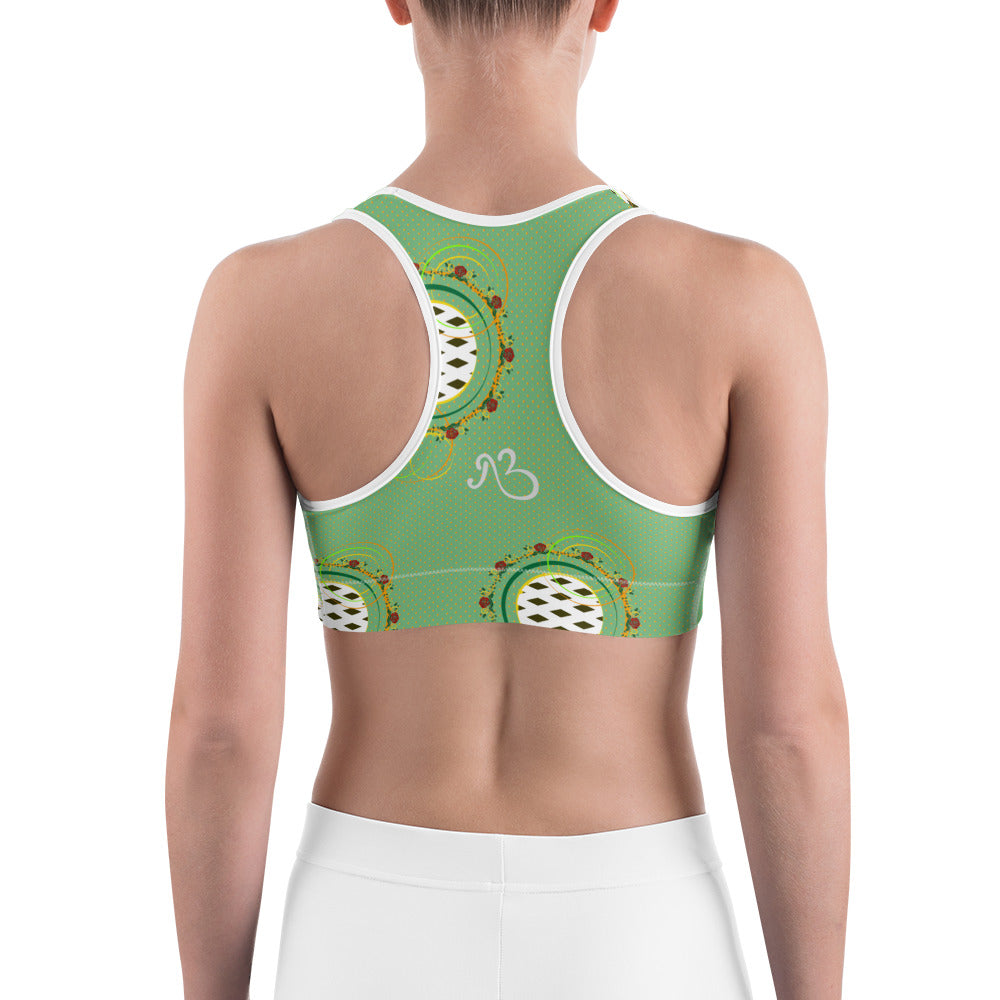 Adaeze Print Sports Bra - Aqua