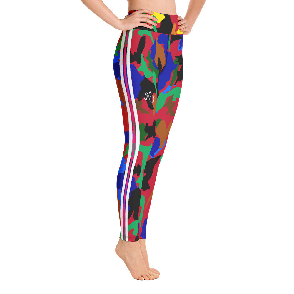 AfriBix Camo Print Leggings - Red