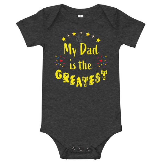 Father's Day 'Greatest Dad' Animal Baby Bodysuit Onesie Tshirt