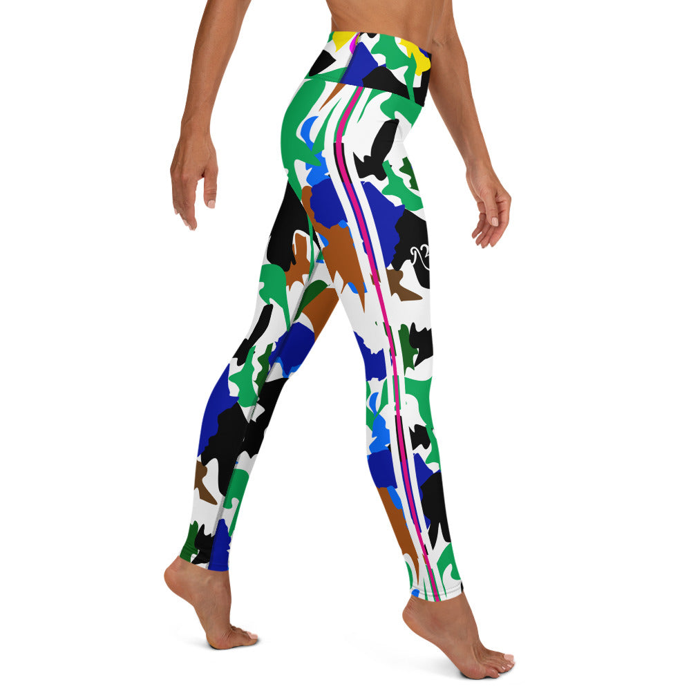 AfriBix Camo Print Leggings - White