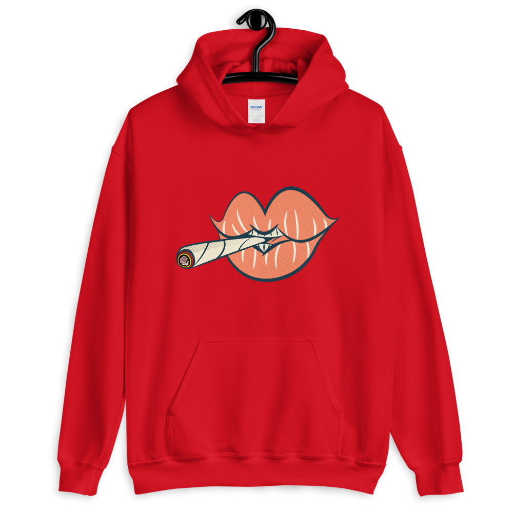 Puff on Dis Graphic Lips Comfortable Unisex Hoodie