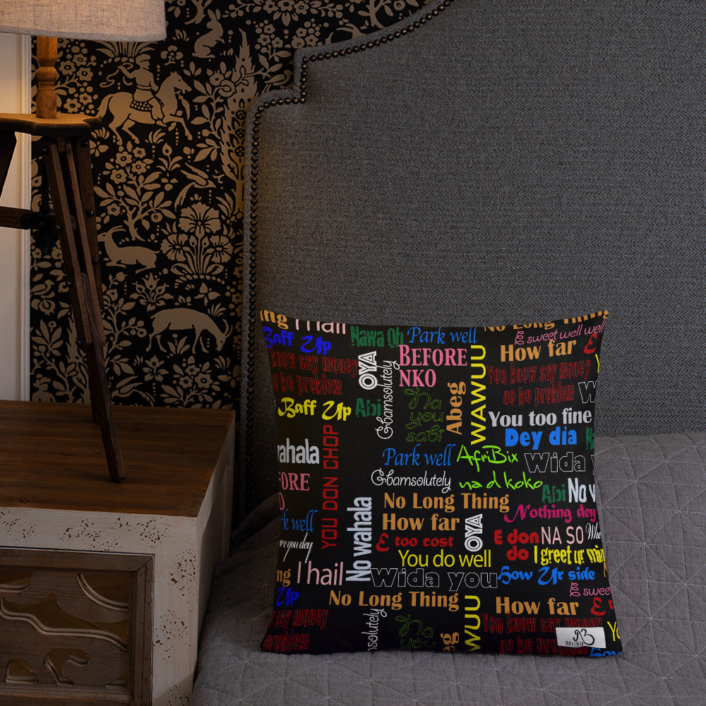 AfriBix Pidgin Print Premium Pillows