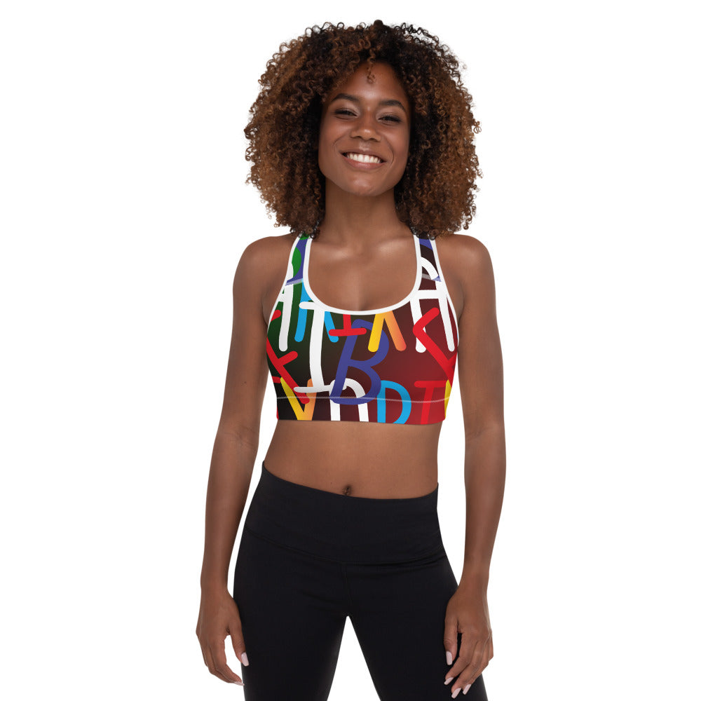 AfriBix Collage Padded Sports Bra