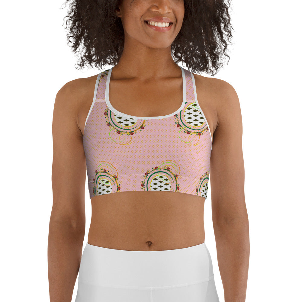 Adaeze Print Sports Bra - Coral