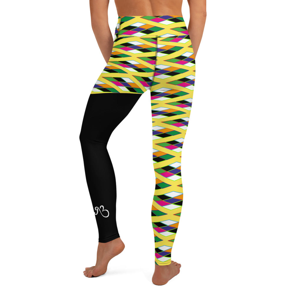 Pyramid Print Fringe Leggings - Sun