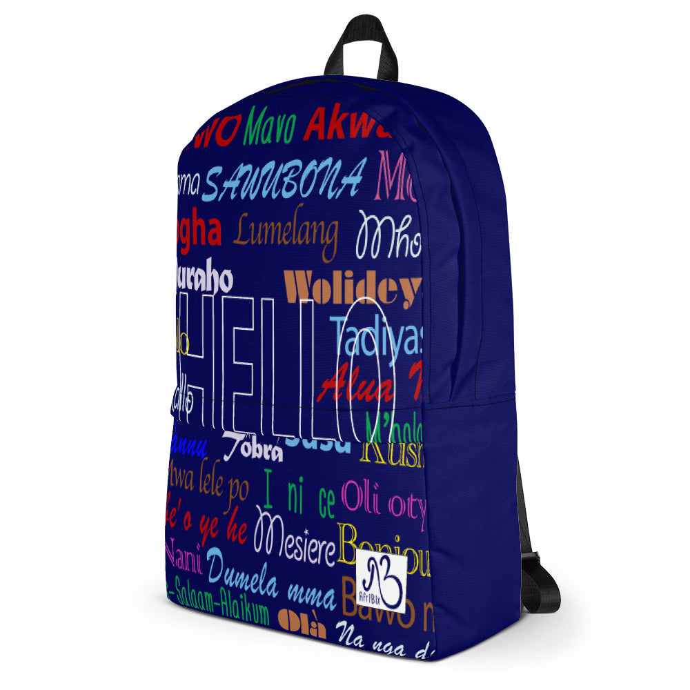 AfriBix Hello Print Laptop Backpack