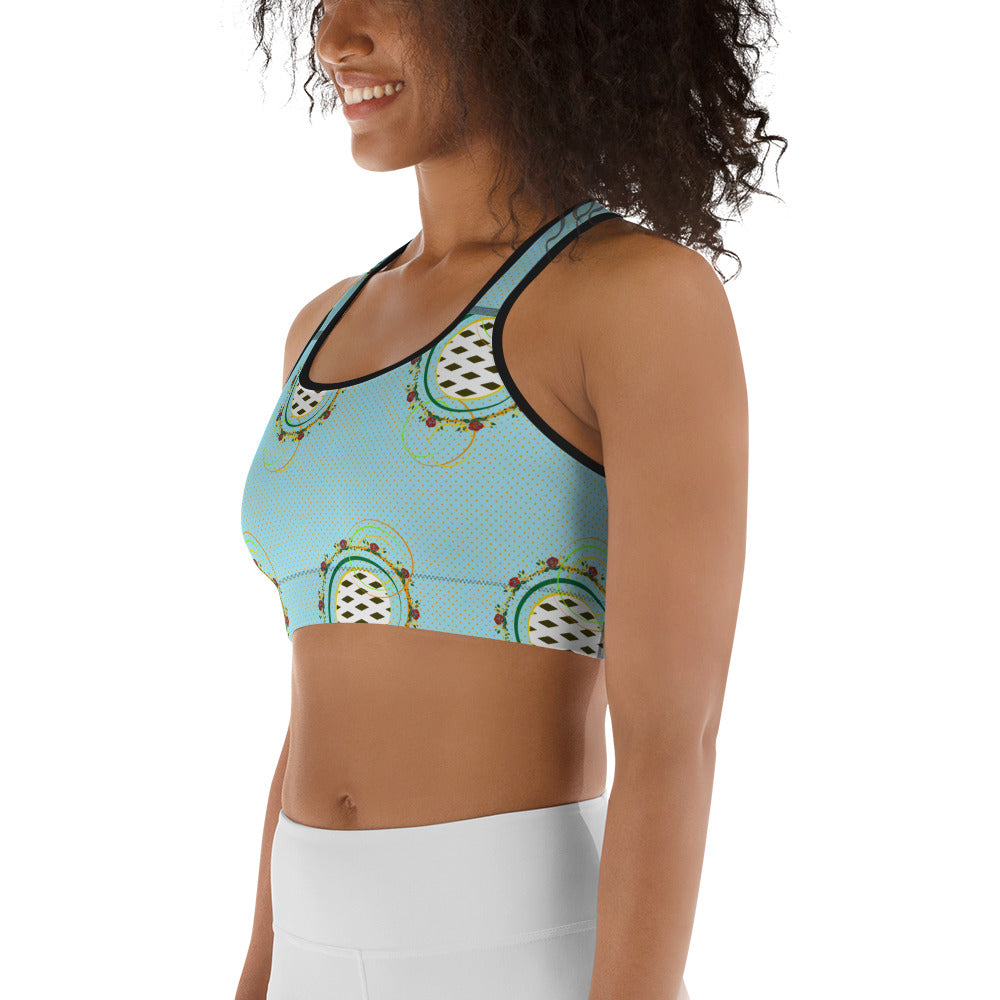 Adaeze Print Sports Bra - Celeste
