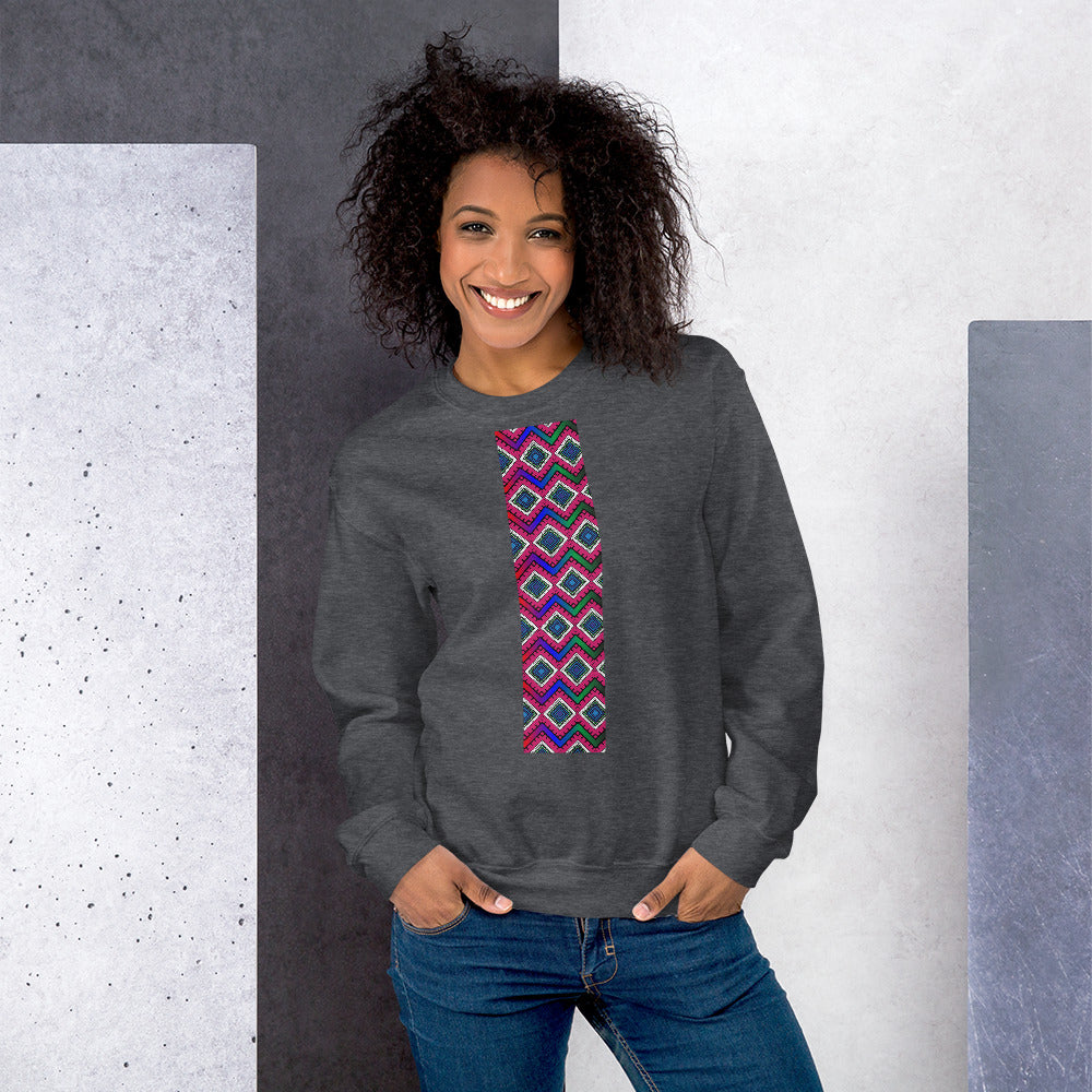 Quad Print Unisex Long sleeve Pullover Sweatshirt