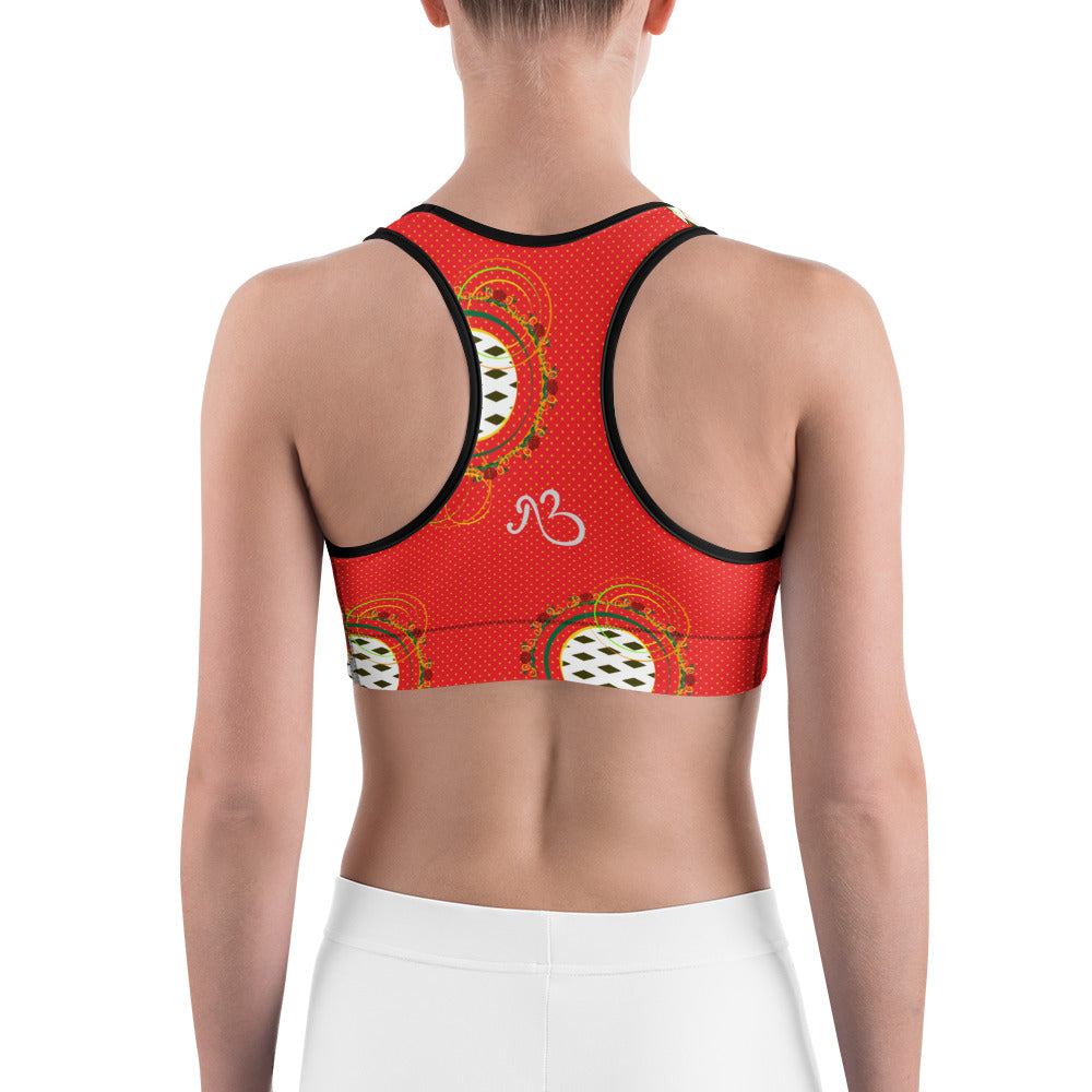 Adaeze Print Sports Bra - Saffron