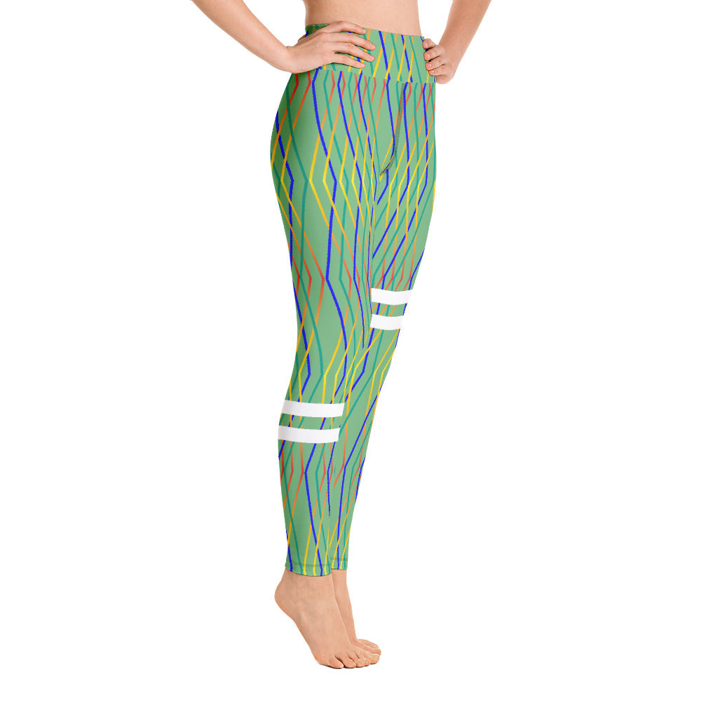 Constellation Print Leggings - Aqua