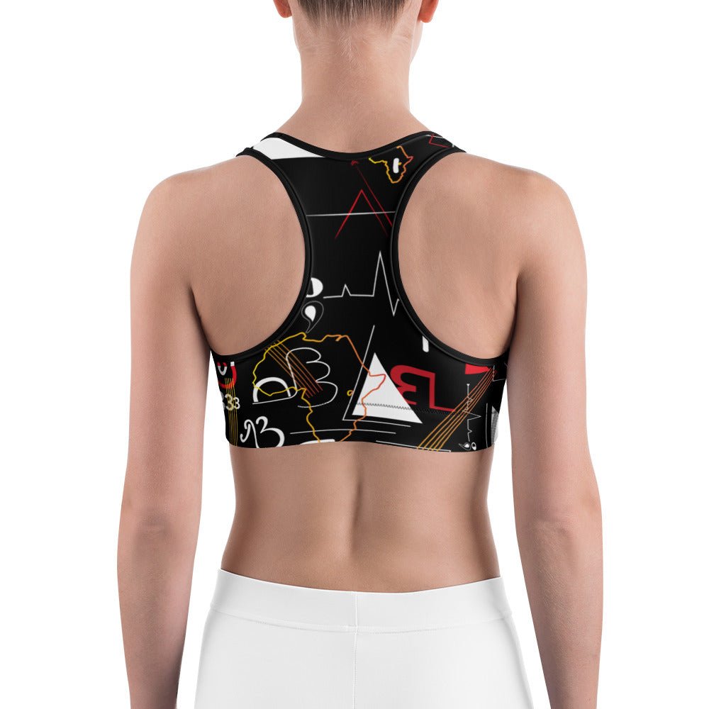 Linear Print Sports Bra