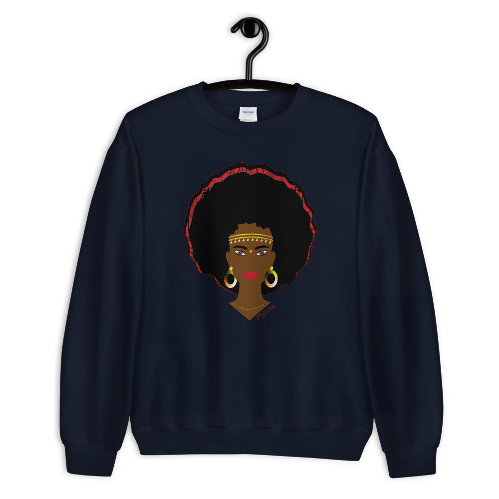 AfriBix Warrior Unisex Crew Neck Long Sleeve Pullover Sweatshirt