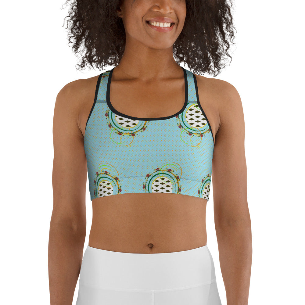 Adaeze Print Sports Bra - Celeste